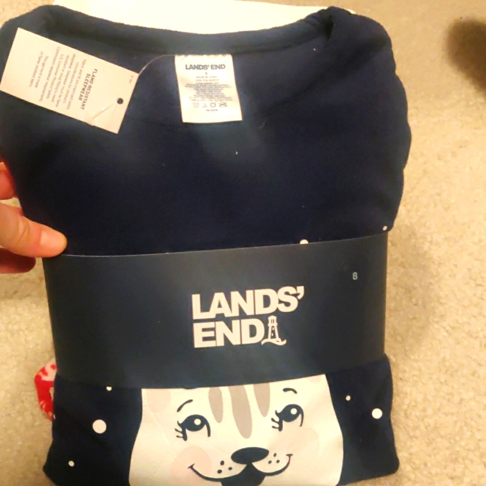 New!Lands' end Warm kids flame-resistant pants/ PJ/sleepwear set sz 8 Cottage Co
